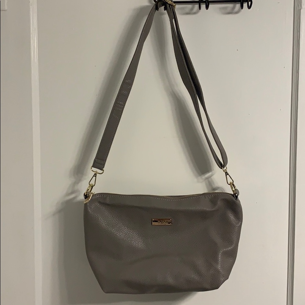 Tannish-brown BCBG purse.
